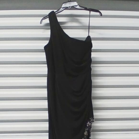 Mac Duggal Formal Evening Gown Women's Size 14W Black Beaded Maxi Dress Wedding - Picture 6 of 12